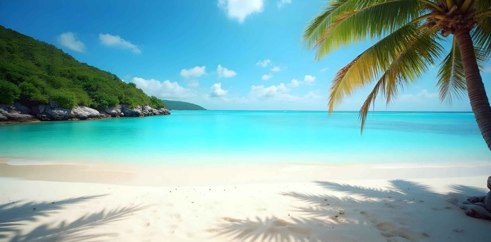 Aerial view of a sandy beach with turquoise water